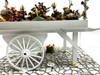 RESALE SHOP - Artisan-created 1:12 White Flowercart with Canopy on Cobblestone Street (READ) - BABE-FLOWERCART-NOB7161
