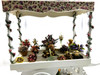 RESALE SHOP - Artisan-created 1:12 White Flowercart with Canopy on Cobblestone Street (READ) - BABE-FLOWERCART-NOB7161
