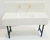 RESALE SHOP - 1920s 1:12 Sink Porcelain with gold faucets - BOST-SINK-LN7292