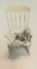 RESALE SHOP - Dollhouse 1:12 Canopy Crib and White Rocker with Throw and Fuzzy Cat - DASI-NURSERYSET-LN7183