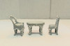 RESALE SHOP - VTG 1:12 Dollhouse Fairy Garden Patio Set- decorated with white mushrooms- OOAK - DASI-PATIOSET-NS7172