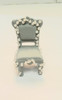 RESALE SHOP - VTG 1:12 Dollhouse Fairy Garden Patio Set- decorated with white mushrooms- OOAK - DASI-PATIOSET-NS7172