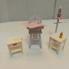 RESALE SHOP - Lot of 3 Bathroom Appliances Dollhouse 1" Sink, Bathtub and Toilet - RUMA-BATHLOT-U7224