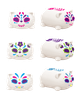 NeeDoh Good Vibes Only Hearts Bundle - Good Vibes Only Heart, Groovy Fruit & Sugar Skull Cat (Assorted Styles & Colors)