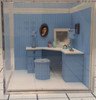 OakridgeStores.com | RESALE SHOP - Dollhouse 1:12 Diorama Blue Powder Room in Acrylic Cube - BABE-BLUEROOM-NOB7578