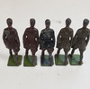 OakridgeStores.com | RESALE SHOP - VTG Unbranded 5 Soldiers (2) Brown (2) Tan and (1) Black in Marching Posture 2" - LRBR-5BTB-U7601