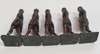 OakridgeStores.com | RESALE SHOP - VTG Unbranded 5 Soldiers (2) Brown (2) Tan and (1) Black in Marching Posture 2" - LRBR-5BTB-U7601