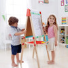 OakridgeStores.com | Hape - All-in-1 Easel DS Brown Box - Double-Sided Kids' Art Easel w/ Paper Roll - E1010B 6943478010024