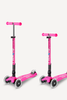 OakridgeStores.com | Micro Scooter - Maxi Deluxe Foldable LED Scooter, Shocking Pink - 3-Wheel Ride-On for Ages 5+ - MMD096 7630053530211