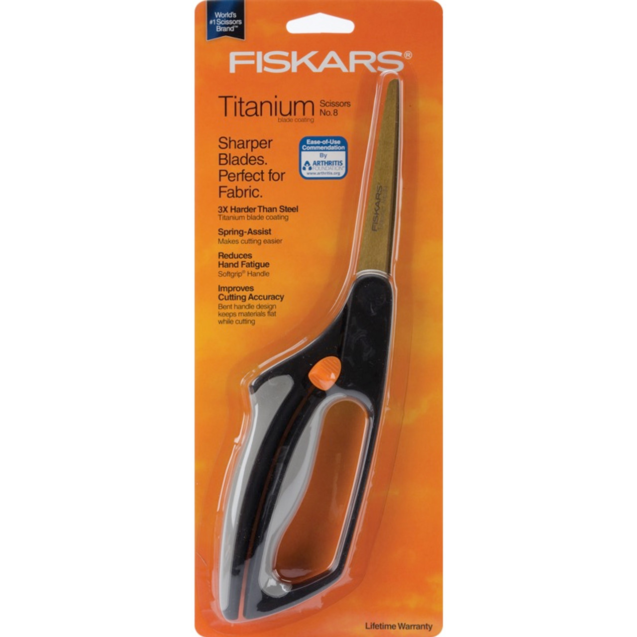 Fiskars Scissors 8 inch Left Hand, Orange