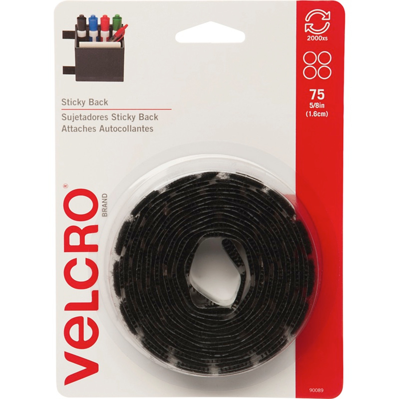 3/4 X 15ft Velcro Sticky Back Black