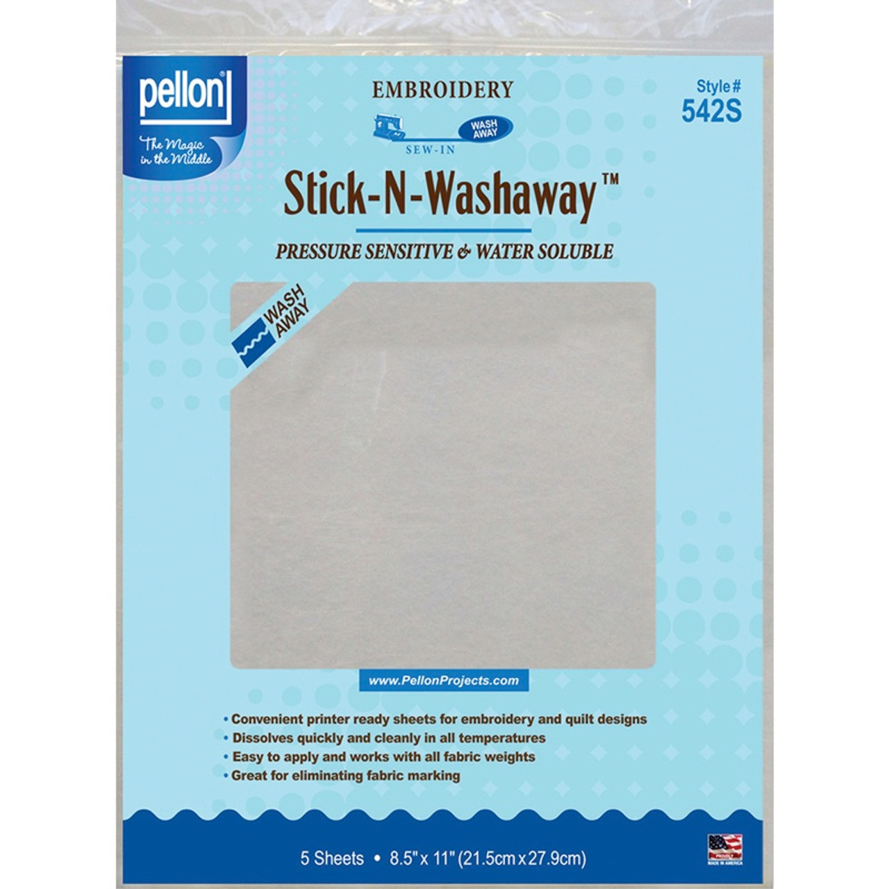Pellon Print-Stitch-Dissolve Embroidery Paper Stabilizer-White 8.5X11 12-Pkg