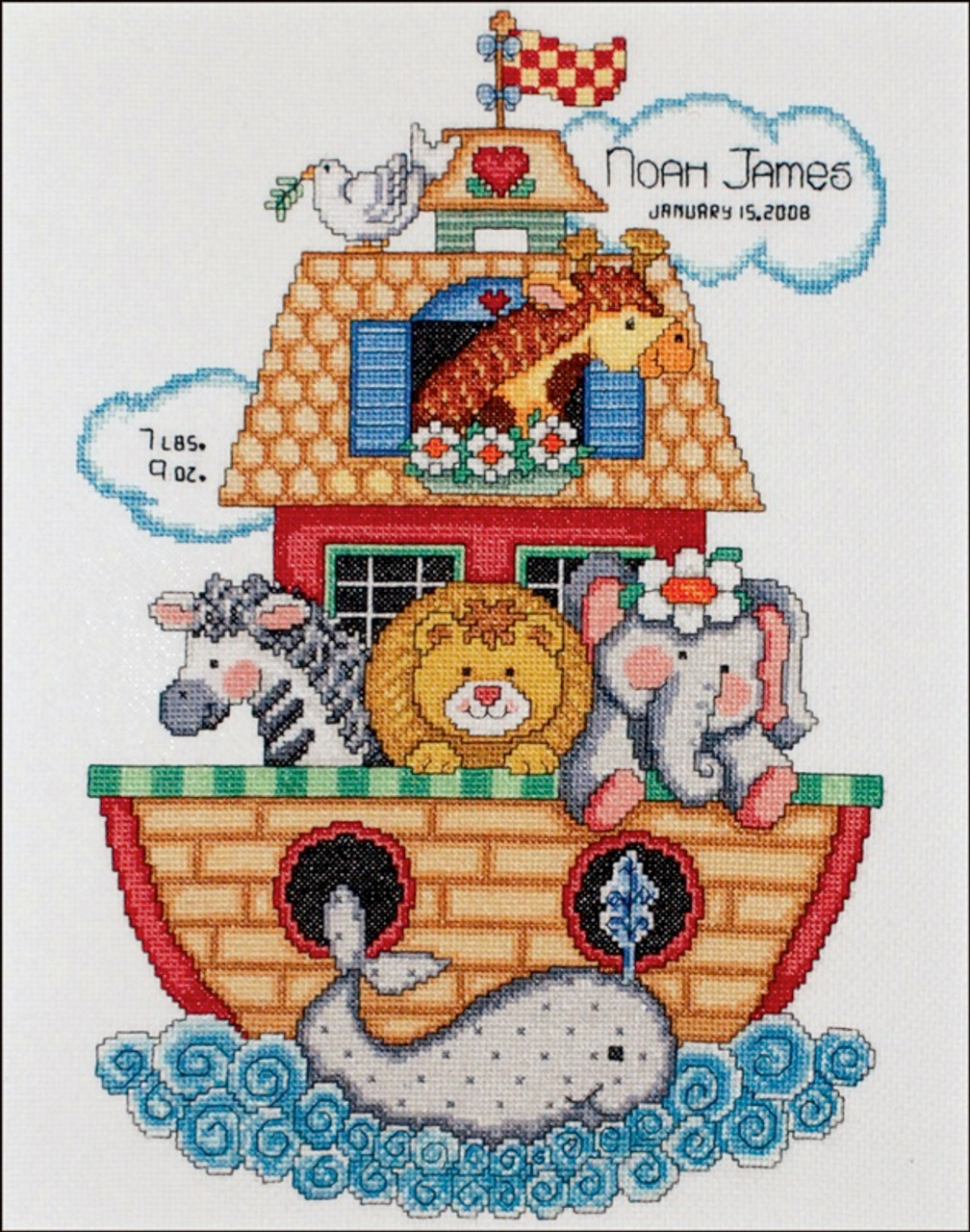 Tobin Toys Sampler Birth Record Counted Cross Stitch Kit (11X14 14 Count)