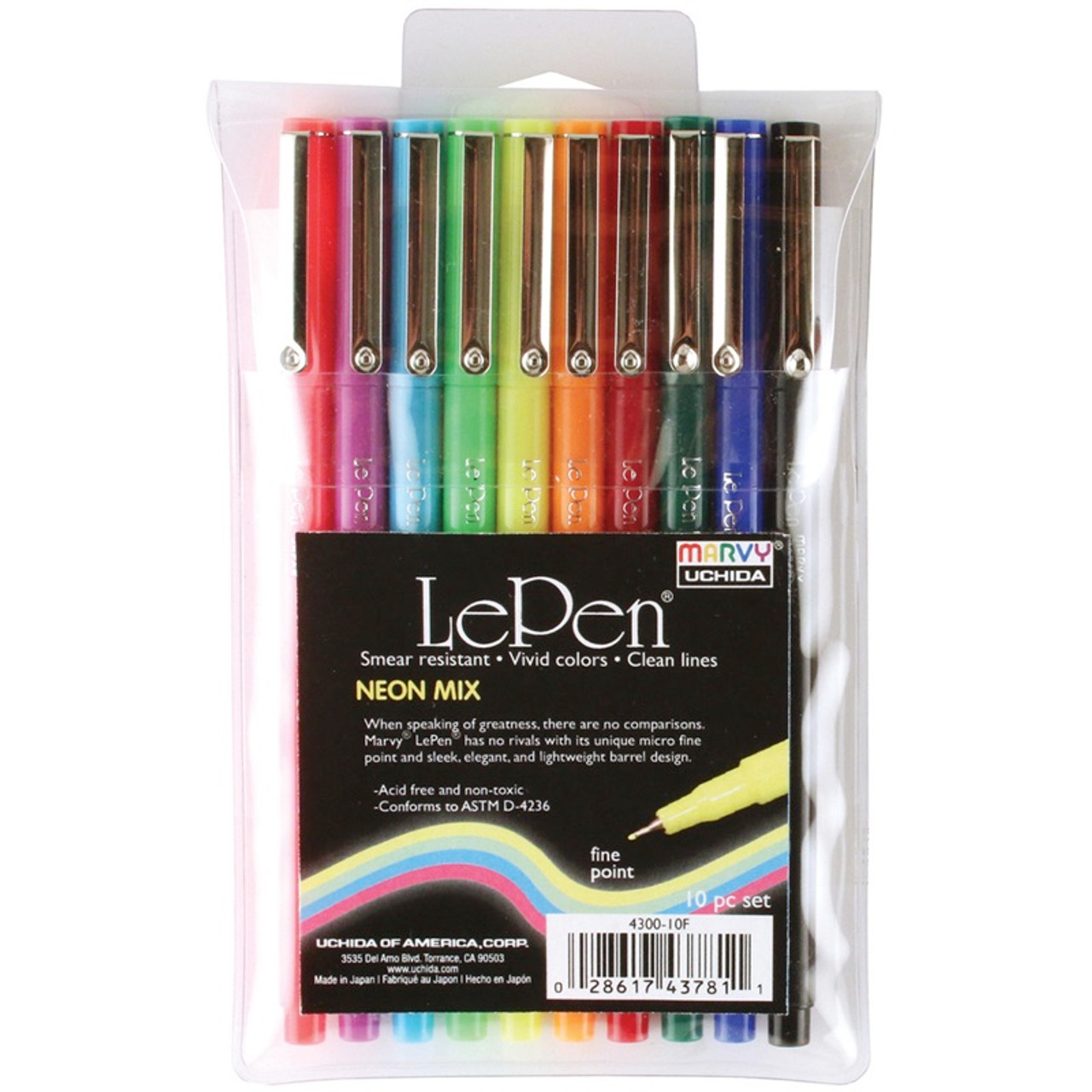 Le Pens Multicolor Set | 0.3mm Fine Point Pens | Smudge Proof Ink | All 30  Basic, Neon and Pastel Colors