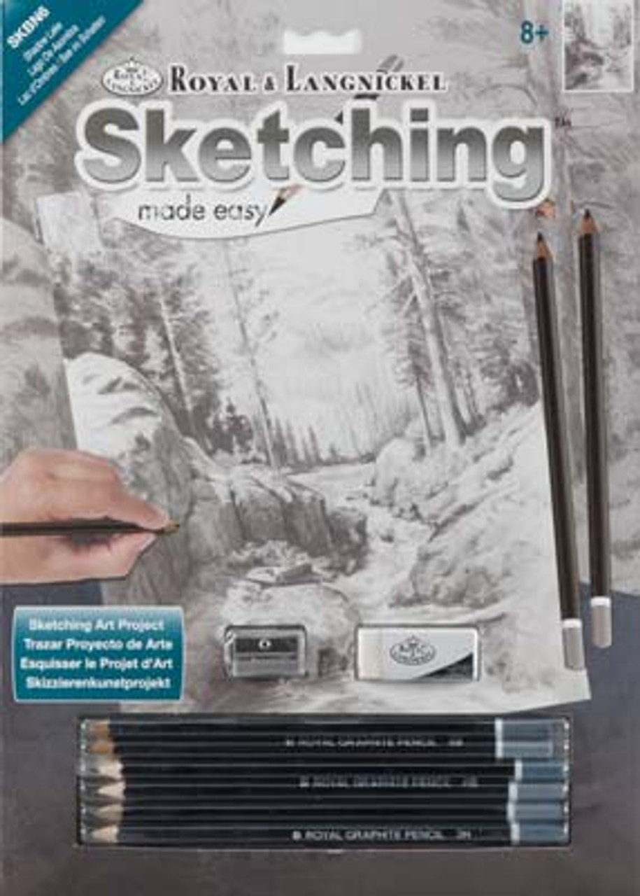 ANIMALS & LANDSCAPES SKETCHING MADE EASY DRAWING KITS & GRAPHITE PENCILS  SET