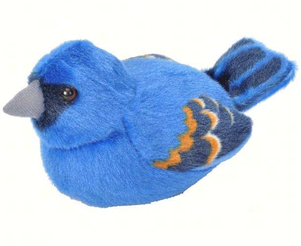 Buy the Wild Republic Blue Grosbeak Plush Bird Toy With Sound Wr18232