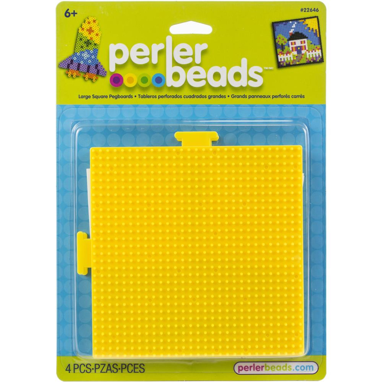 Perler Beads Large Square Pegboards for Kids Crafts 4 Pcs