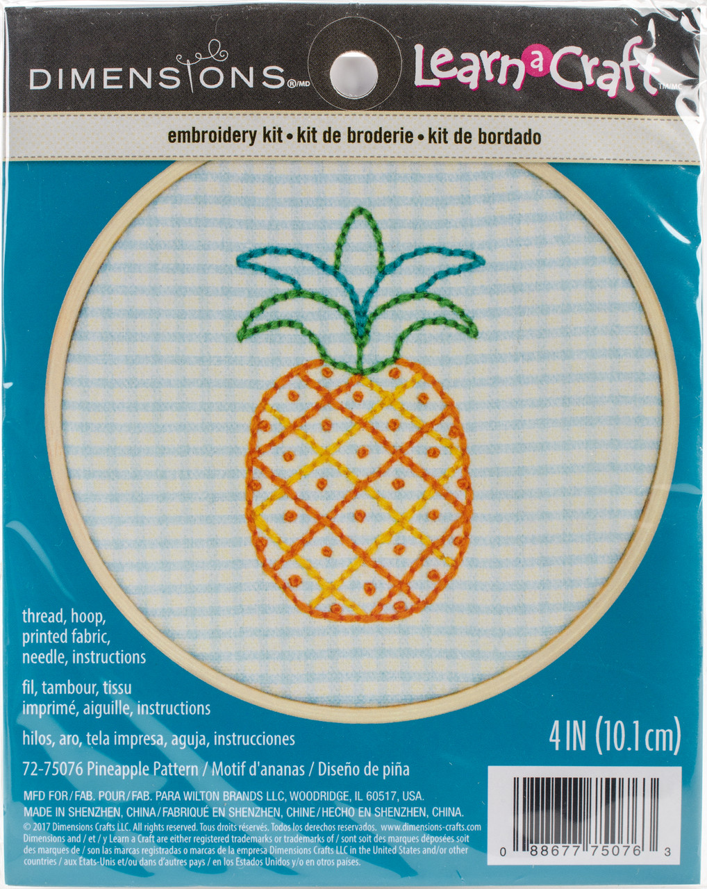 Great deals on Dimensions/Short N' Sweet Mini Embroidery Kit 4 -  Pineapple-Stitched In Thread (72-75076)