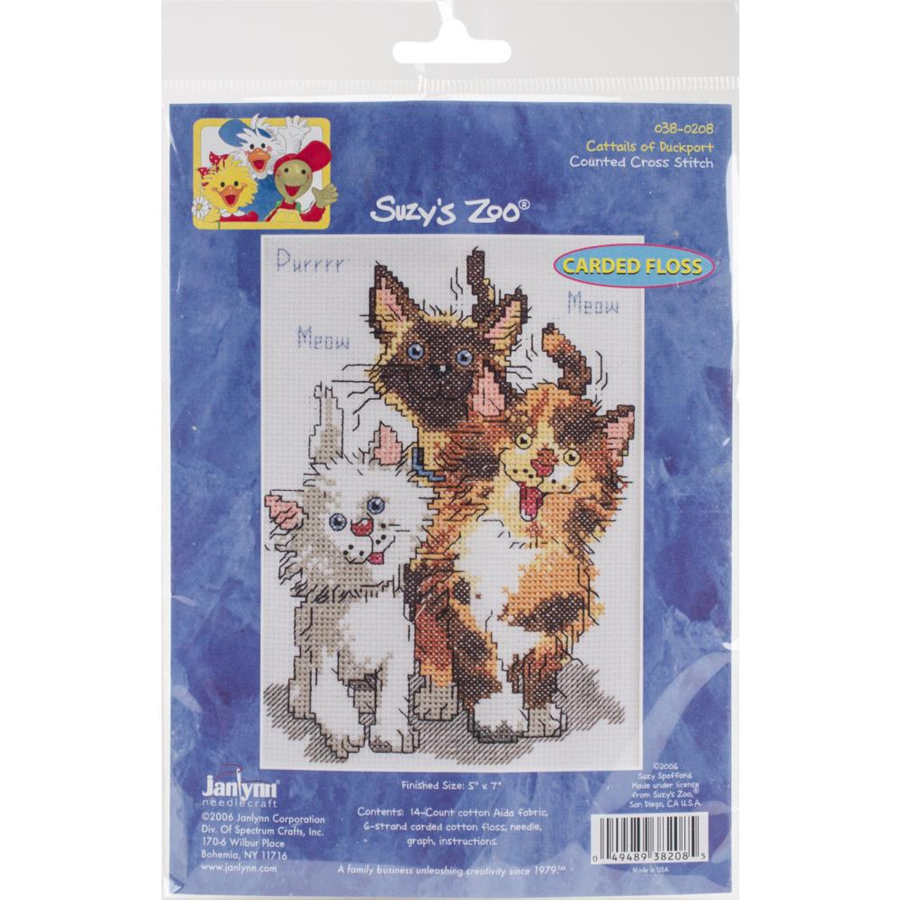 Design Works Counted Cross Stitch Kit 5x7 Cat Family (14 Count)
