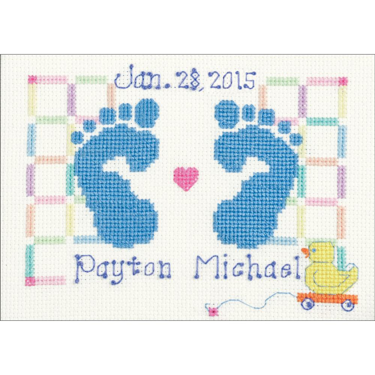 Janlynn Baby Feet Counted Cross Stitch Kit 7x5 14 Count