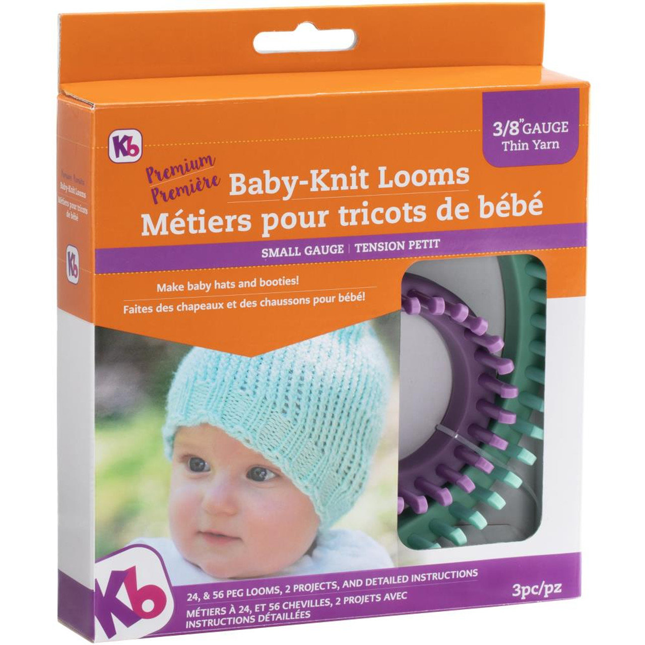 KB Baby-Knit Looms ~3/8 Gauge~ Set of 2 Looms ~NEW/SEALED~ Baby Hats &  Booties