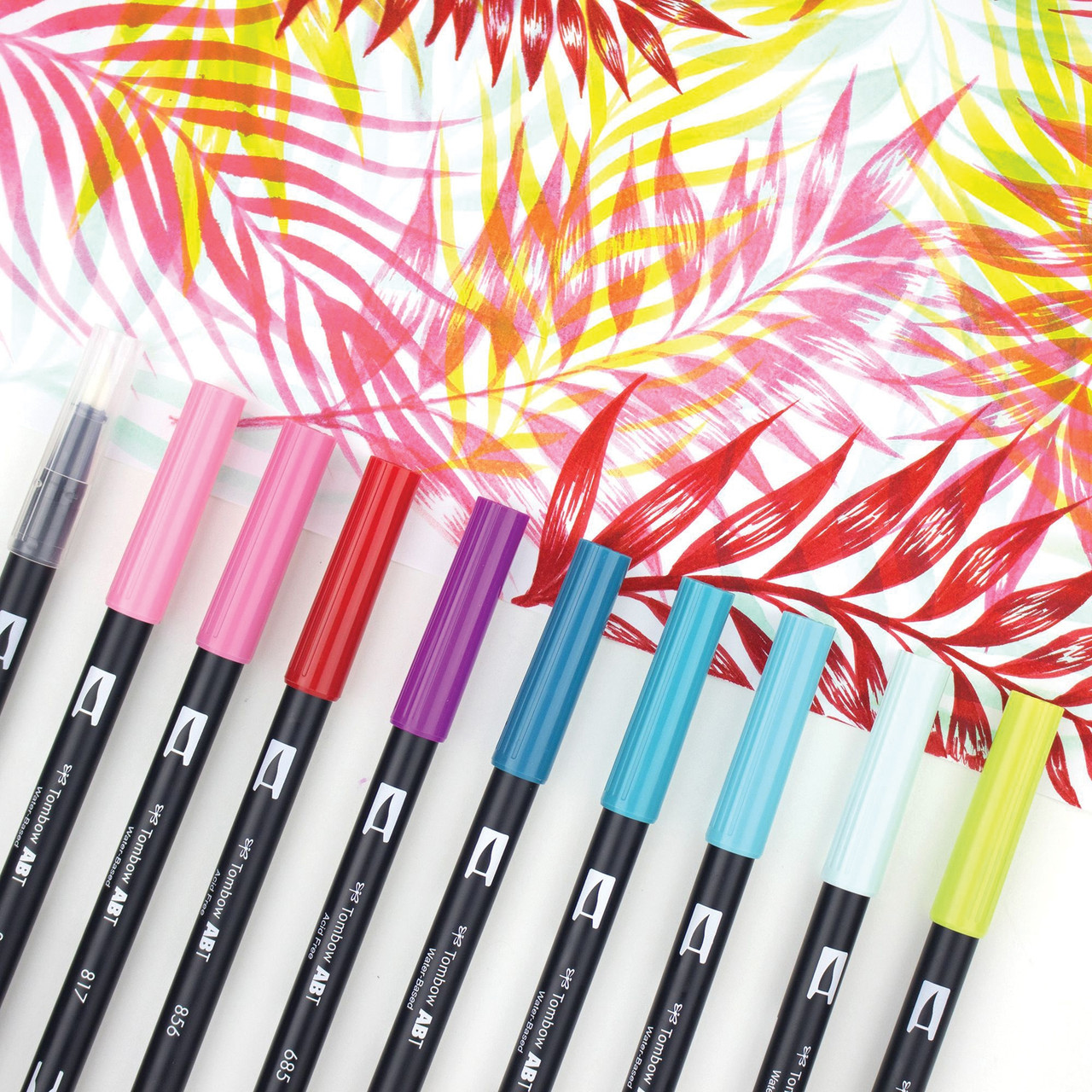 Basics Dual Tip Brush Pens - Blendable, Nylon Brush and Fine Tip,  24-Pack, Assorted