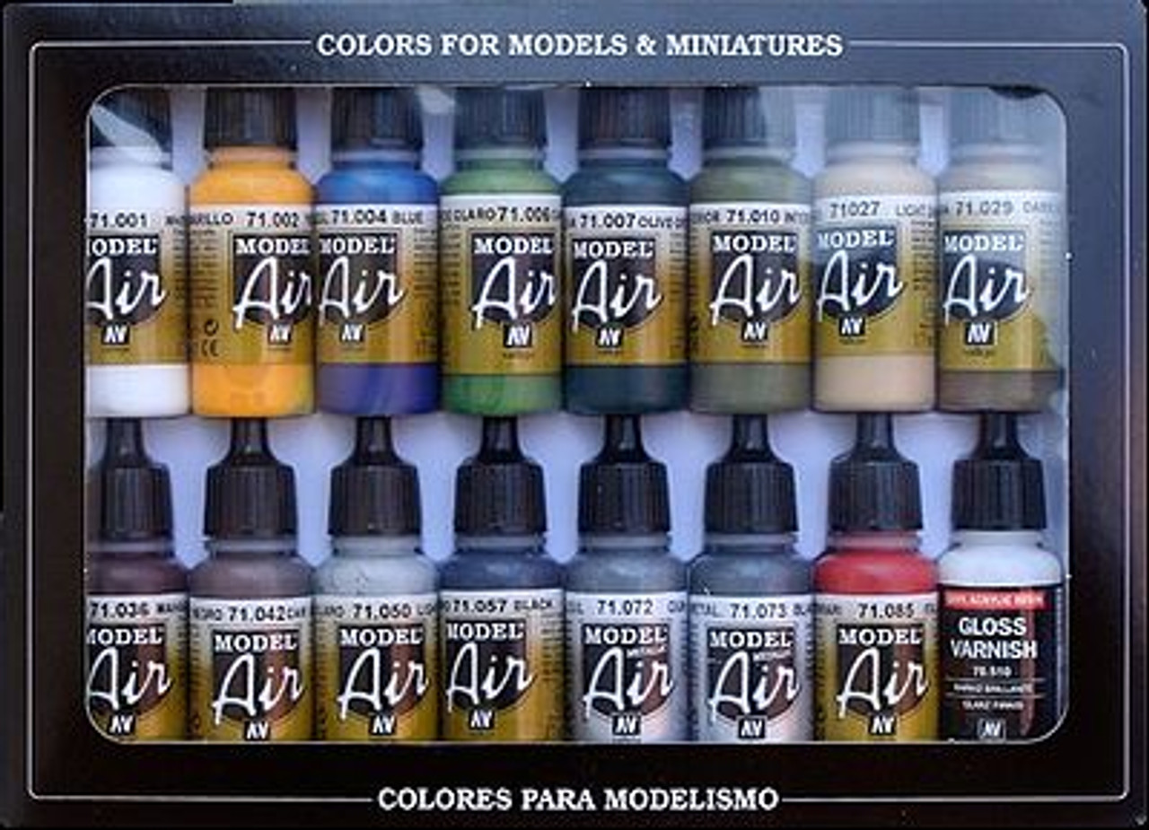 Acrylicos Vallejo Acrylic Paint Basic Colors U.S.A. , 16 Colors