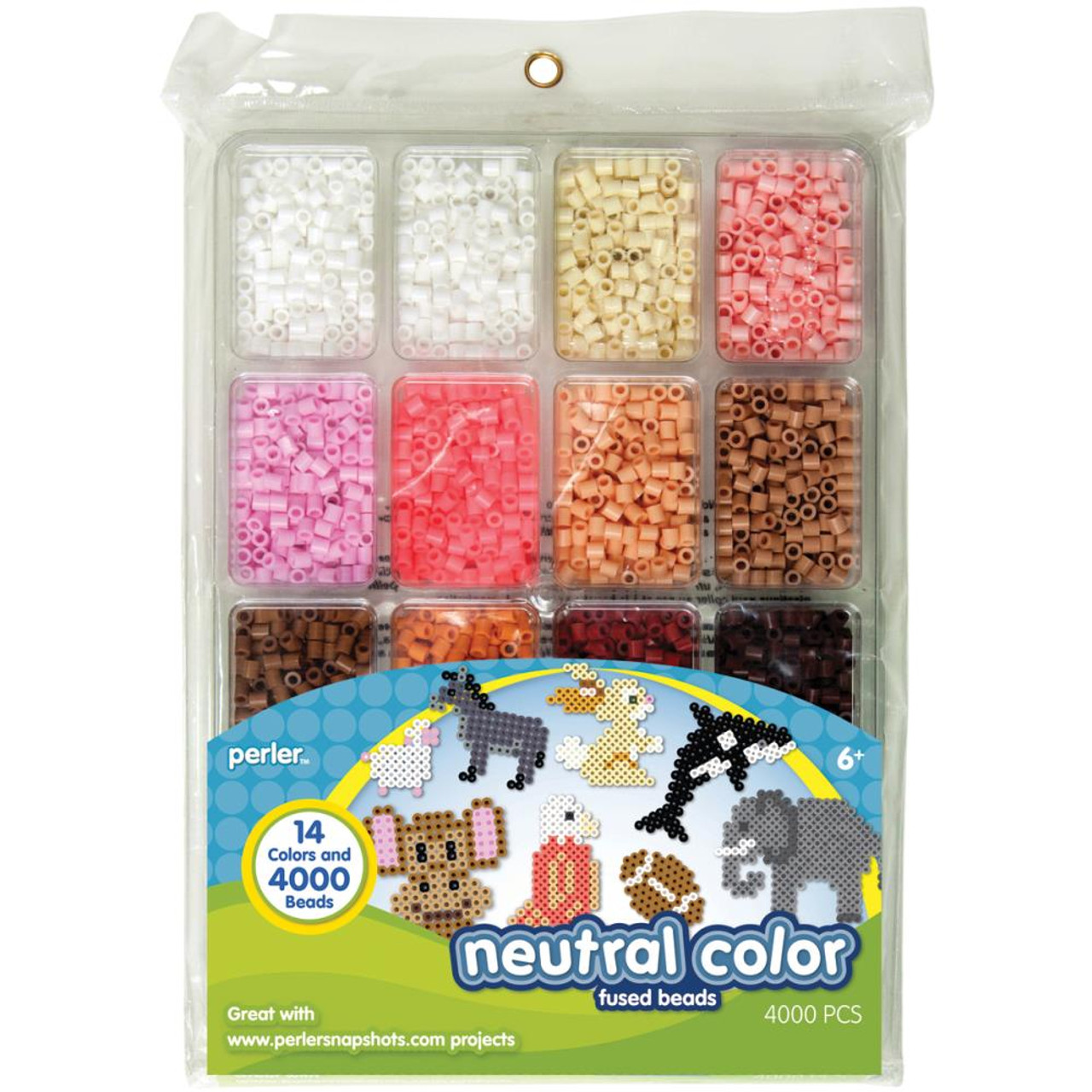 Perler Fused Bead Tray 4000 Pkg Neutral Color