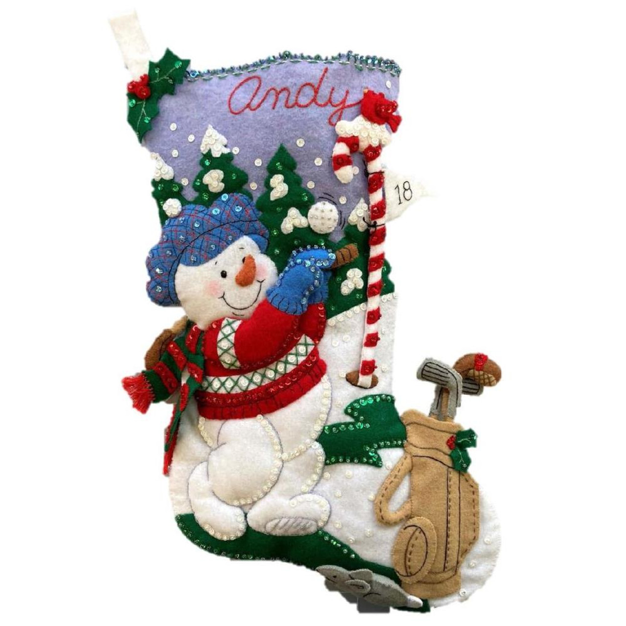Bucilla Christmas Stocking Kit DELIVERING THE MAIL 18 Snowman