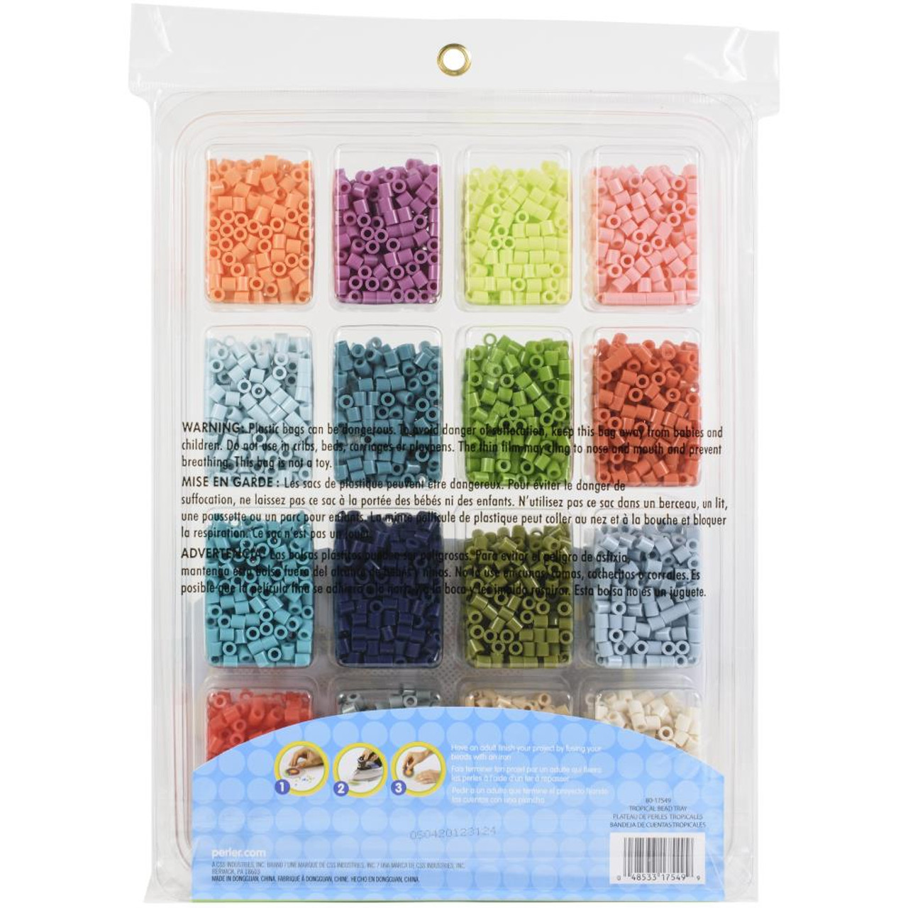 Perler 17605 Assorted Fuse Beads Kit with Storage Tray and Pattern