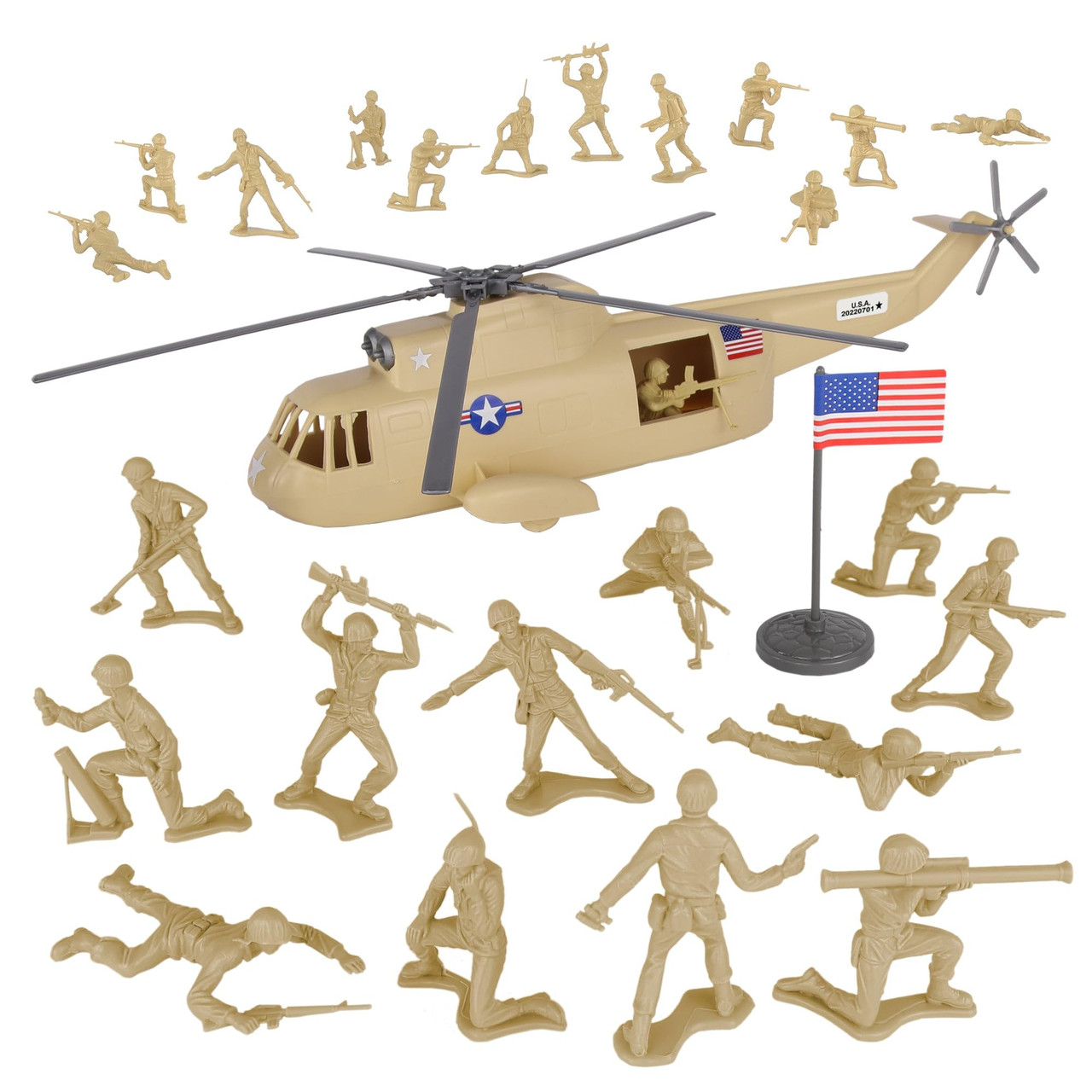 Great deals on Tim Mee Toys - Tan Army Men with Rescue Helicopter