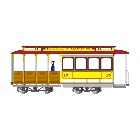 Buy the Bachmann Ho Scale Cable Car Yellow & Red (60538) 022899605388
