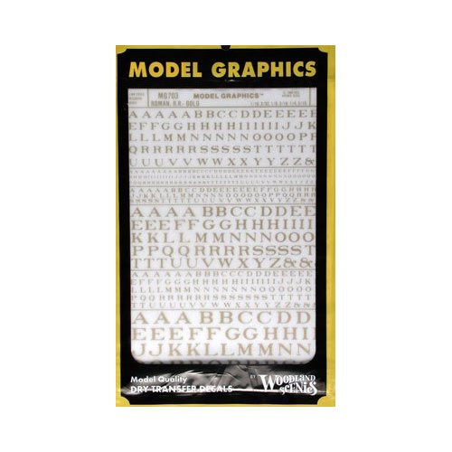 703 Roman Letters, Gold Dry Transfers