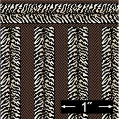 BRODNAX PRINTS - Half Scale (1/2" Scale) Dollhouse Miniature - Wallpaper: Zebra - PACK OF 3 SHEETS (BPHAN102)