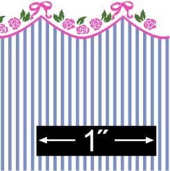 BRODNAX PRINTS - Half Scale (1/2" Scale) Dollhouse Miniature - Wallpaper: Garland Blue - PACK OF 3 SHEETS (BPHFL201B)
