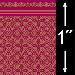 BRODNAX PRINTS - Quarter Inch Scale (1/4" Scale) Dollhouse Miniature - Wallpaper: Victorian Lace Garnet - PACK OF 3 SHEETS (BPQVT107G)