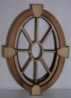 ALESSIO - 1" Scale Oval Window Keystone Trim Dollhouse Miniature (2131)