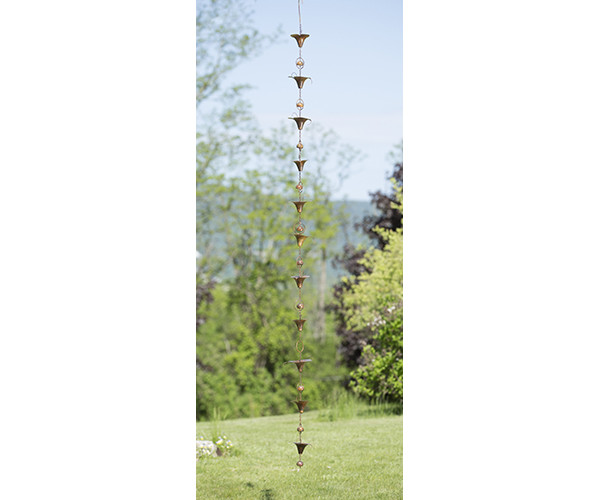 ANCIENT GRAFFITI - Calla Lily Flamed Metal Rain Chain ANCIENTRCCALLA