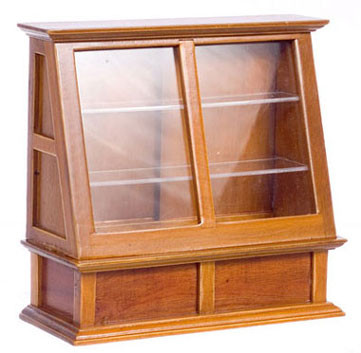 AZTEC - 1 Inch Scale Dollhouse Miniature Furniture - Store Display Case Walnut (AZM0327)