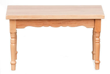 AZTEC - 1 Inch Scale Dollhouse Miniature Dining Room Furniture - Kitchen Table Rectangular Oak (AZM0537A)