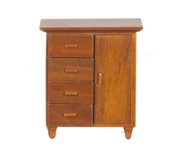 AZTEC - 1" Scale Dollhouse Miniature - Nursery Room Wardrobe - Walnut (T6076)