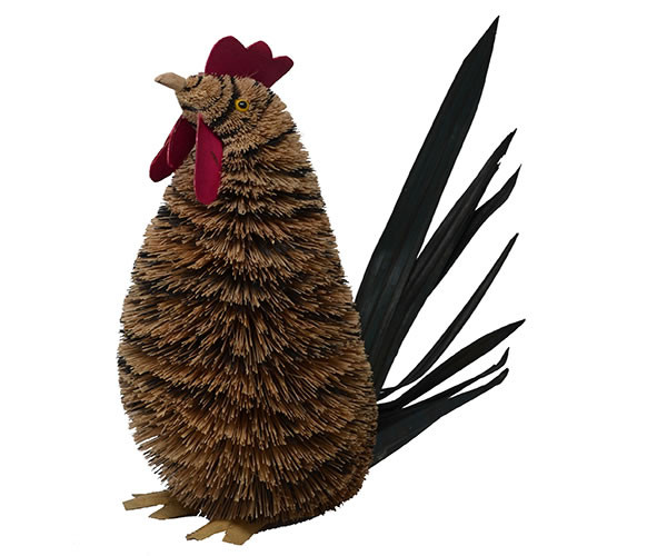 BRUSHART - 10 inch Rooster Brush Figurine (BRUSH0158L)