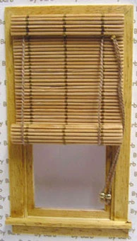 BY BARB - 1" Scale Dollhouse Miniature - Bamboo Roll Up Shade For Windows (BB10R)