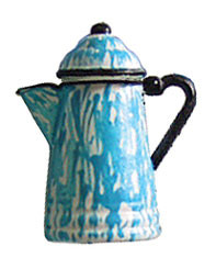 CARRUDUS - 1 Inch Scale Dollhouse Miniature - Coffee Pot Flowered Blue (CAR0890)