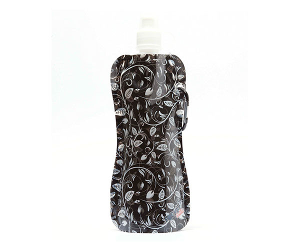 ZEE'S CREATIONS - Flowers Black/White - Pocket Bottle With Brush (CB1038)