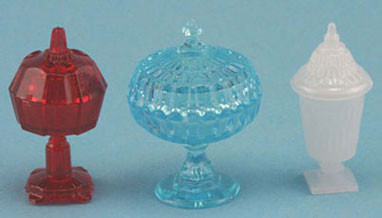 CHRYSNBON - 1 Inch Scale Dollhouse Miniature - Set Of 3 Assorted Candy Dishes (CB068)