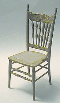 CHRYSNBON - 1 Inch Scale Dollhouse Miniature Dining Room Furniture - M-540 Victorian Cane Seat Chair Minikit Plastic (CB2404)