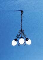 CIR-KIT - 1 Inch Scale Dollhouse Miniature Lighting - 3-arm Filigree Chandelier Black (CK3011)
