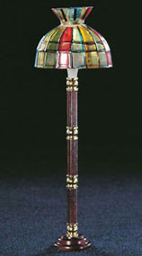 CIR-KIT - DOLLHOUSE LIGHTS Floor Lamp, Tiffany Shade 1" Scale Dollhouse Miniature CK4308