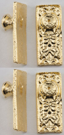 CLASSICS - 1" Scale Ornate Door Knobs 4 Pack Brass Dollhouse Miniature (05612)